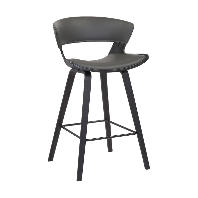 27" Iron Low Back Counter Height Bar Chair - Gray And Black