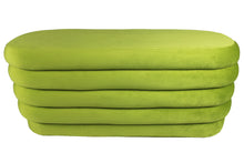 Load image into Gallery viewer, Velvet Tufted Oval Ottoman - Green
