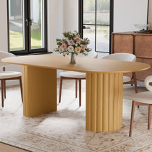 Load image into Gallery viewer, 86'' Double Pedestal Base Oval Wood Dining Table - Natural

