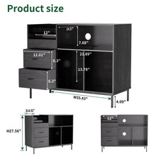 Load image into Gallery viewer, Grain Record Player Stand, Media Console With Speaker Shelf &amp; 2 Drawers
