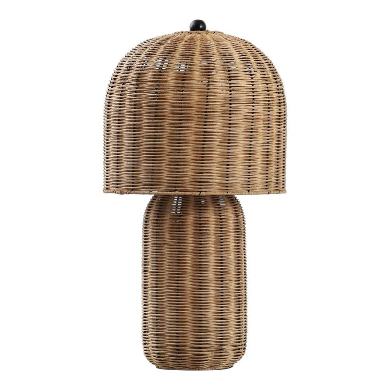 Round Table Lamp With Globe Shade - Natural