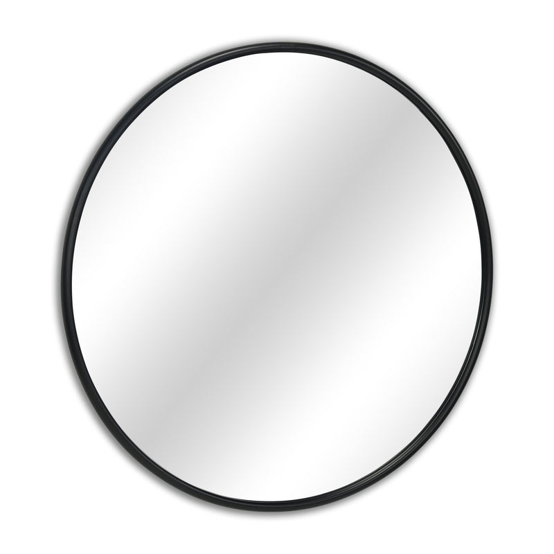 32" Metal Round Accent Mirror - Black