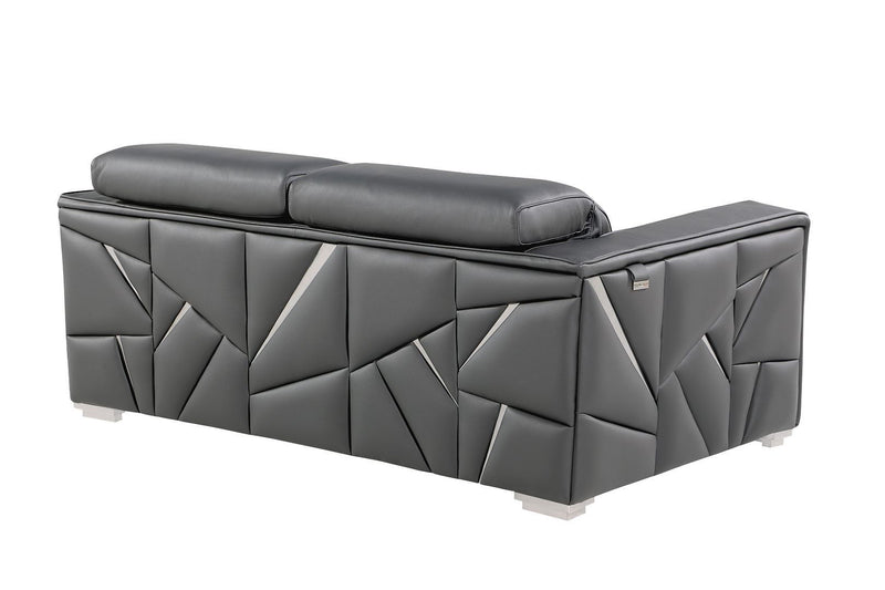 Italian Leather Sofa (720401) - Dark Gray
