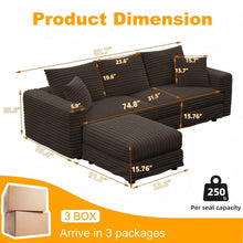 Load image into Gallery viewer, Deep Seat Convertible Sofa With Soft Pillows And Ottomans
