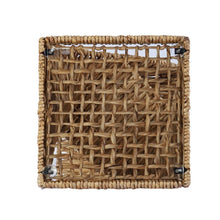 Load image into Gallery viewer, Rattan Swirl Glass Top Square End Table - Brown
