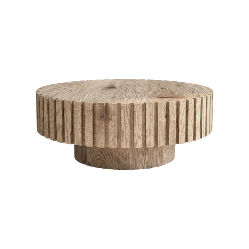 Round Pedestal Coffee Table - Natural