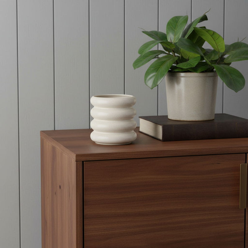 Stacking Rings Cylinder Table Vase - Cream