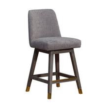 Load image into Gallery viewer, Upholstered And Solid Wood Swivel Counter Height Bar Chair - Taupe And Gray
