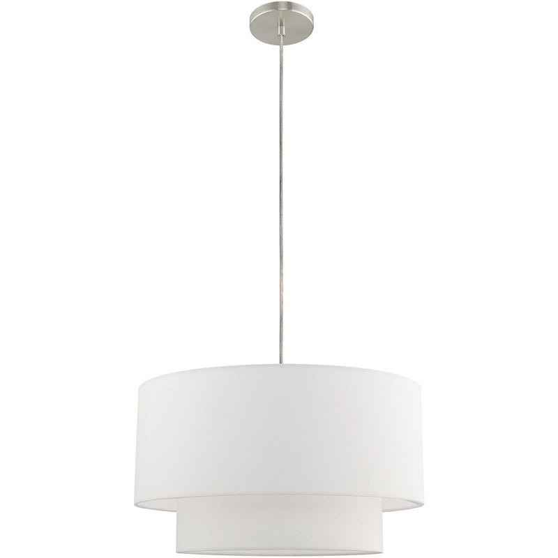 15" Dimmable Chandelier With Shades - Nickel