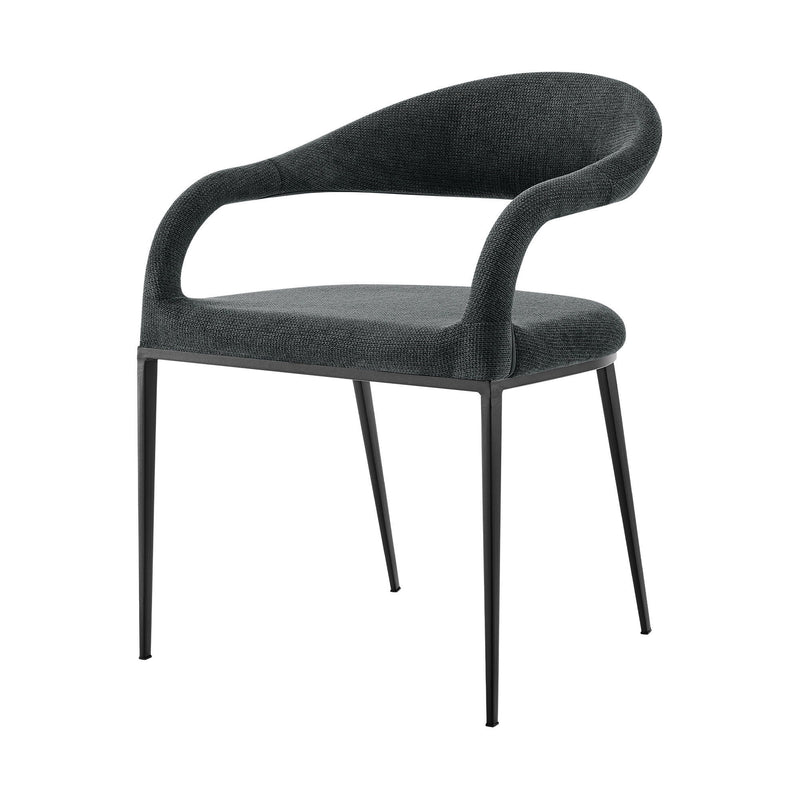 Upholstered Polyester Open Back Dining Room Arm Chairs (Set of 2) - Gray