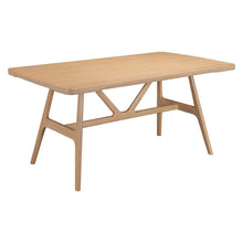 Load image into Gallery viewer, 63" Natural Solid Wood Trestle Base Dining Table
