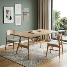 Load image into Gallery viewer, 63" Natural Solid Wood Trestle Base Dining Table
