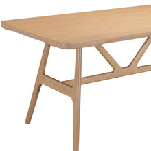 Load image into Gallery viewer, 63" Natural Solid Wood Trestle Base Dining Table
