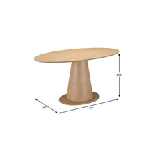 Load image into Gallery viewer, 71" Natural Solid Wood Pedestal Base Oval Dining Table
