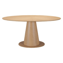 Load image into Gallery viewer, 71" Natural Solid Wood Pedestal Base Oval Dining Table
