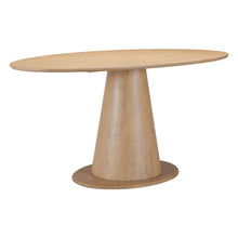 Load image into Gallery viewer, 71" Natural Solid Wood Pedestal Base Oval Dining Table

