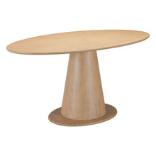 Load image into Gallery viewer, 71" Natural Solid Wood Pedestal Base Oval Dining Table
