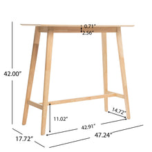 Load image into Gallery viewer, Bar Height Dining Table With Splayed Legs And Elongated Rectangular Top
