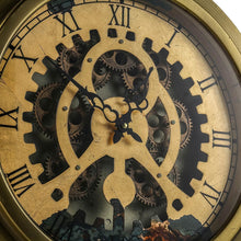 Load image into Gallery viewer, Industrial Style Round Wall Clock - Gold
