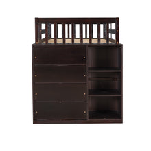 Load image into Gallery viewer, Twin over Twin Bunk Bed with 4 Drawers and 3 Shelves-Espresso(OLD SKU: LP000067AAP)
