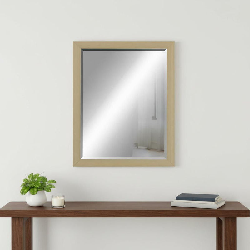 31" Wood Accent Mirror - Silver