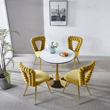 Load image into Gallery viewer, Modern Chair With Iron Tube Legs, Soft Cushions And Comfortable Backrest, Suitable For Dining Room, Living Room, Cafe, Hairball Back
