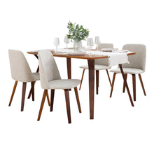 Load image into Gallery viewer, Folia Toriano - 5 Piece Mid-Century Modern Dining Set - Walnut / Beige
