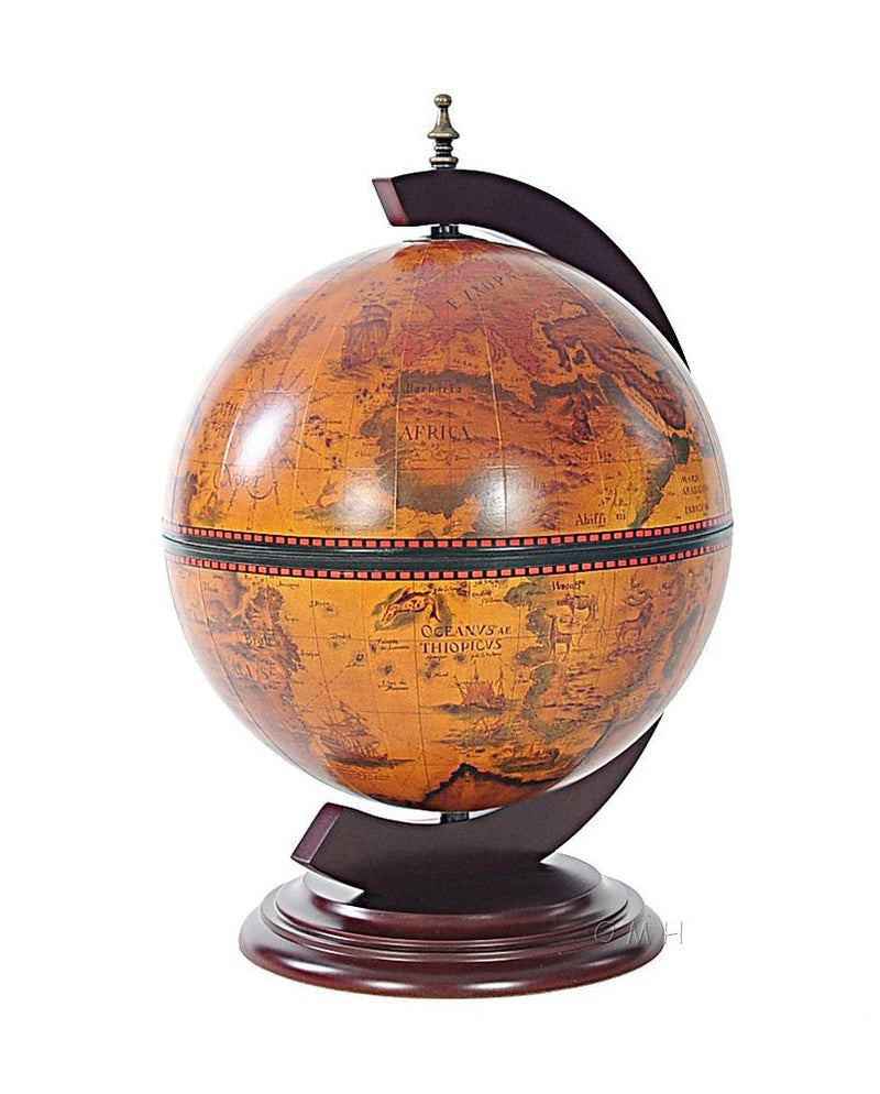 Globe With Chess Holder - Red