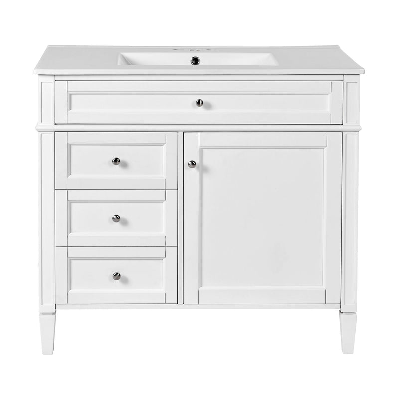 Bathroom Vanity With Top Sink, 2 Drawers And Tip Out Drawer