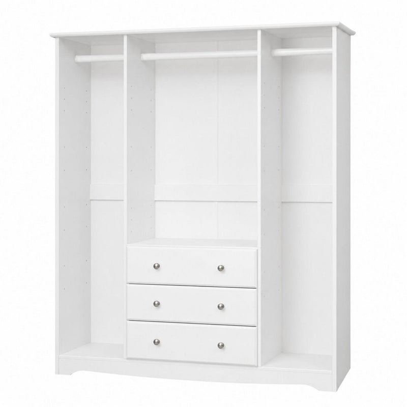 Solid Wood Four Door Three Drawer Combo Dresser (762937) - White