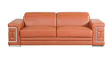 Load image into Gallery viewer, Italian Leather Sofa &amp; Silver Legs - Camel
