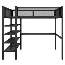Load image into Gallery viewer, Loft Bed With 4 Tier Shelves And Storage
