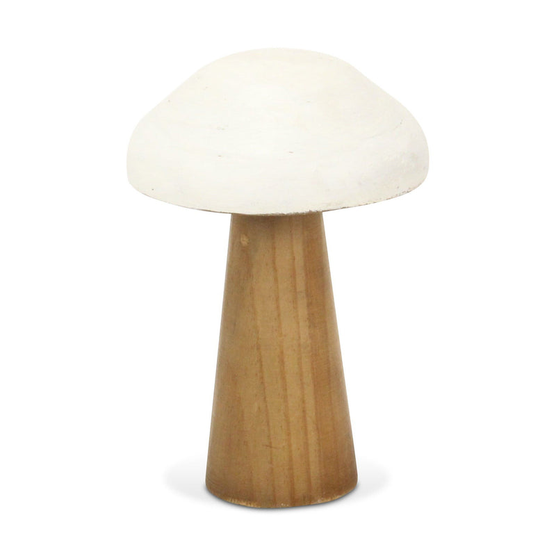 Hand Painted Mushroom Tabletop Sculpture (635373) - Brown / White