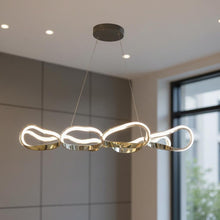 Load image into Gallery viewer, Unique Statement Four Light Metal LED Dimmable Chandelier - Gold / Silver
