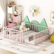 Load image into Gallery viewer, Metal Floor Bed Frame With Fence And Door
