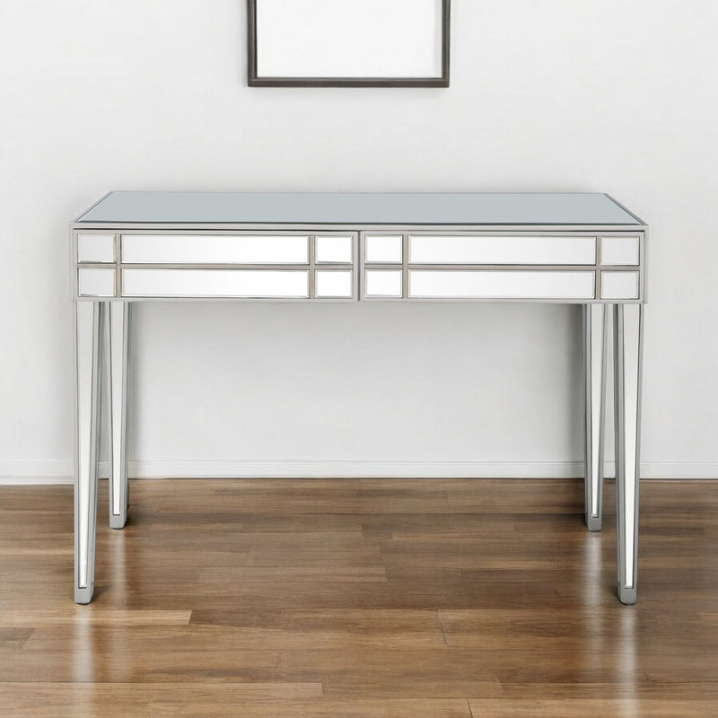 Mirrored Glass Console Table (396834) - Silver