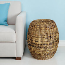 Load image into Gallery viewer, 20" Ratan Round Drum End Table - Natural
