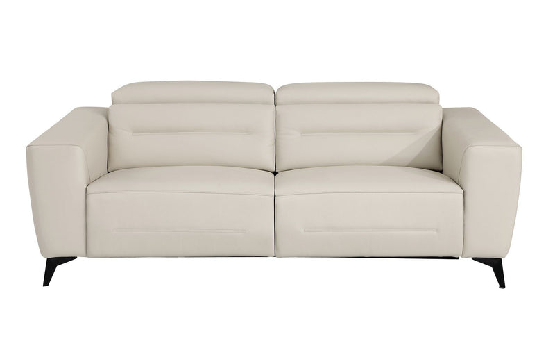 Italian Leather Reclining USB Sofa (720409) - Beige