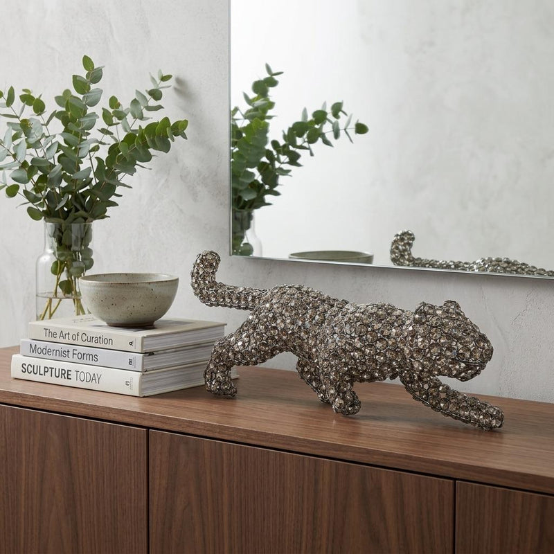 Panther Tabletop Sculpture - Silver / Silver