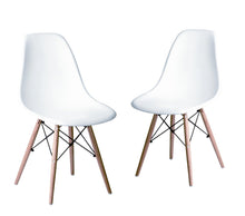 Load image into Gallery viewer, Heavy Duty Plastic Dining Side Chairs (Set of 2) - White / Brown
