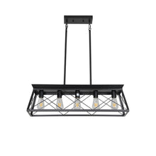 Load image into Gallery viewer, Five Light Metal Chandelier With Shades - Black

