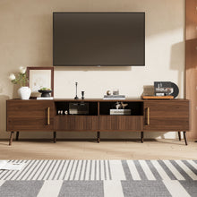 Load image into Gallery viewer, TV Stand For TVs Up To 85" With Soft-Close Doors, Open Shelf, Cable Management - Walnut

