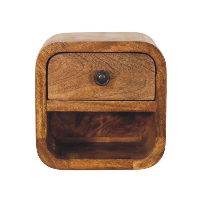 Solid Wood One Drawer Floating Nightstand (731545) - Brown
