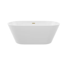 Load image into Gallery viewer, Gloss Freestanding Bathtub With Overflow And Pop Up Drain, Stand Alone Soaking Tub - Glossy White
