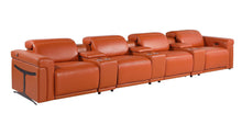 Load image into Gallery viewer, Top Grain Leather Reclining Metal USB Sofa (720374) - Camel
