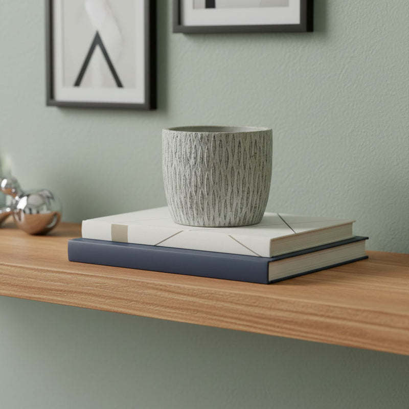 Geometric Round Pot Planter - Gray