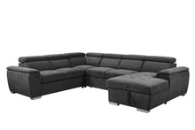 Load image into Gallery viewer, 125&quot; Modern U Shaped 7-seat Sectional Sofa Couch with Adjustable Headrest, Sofa Bed with Storage Chaise-Pull Out Couch Bed for Living Room ,Dark Gray
