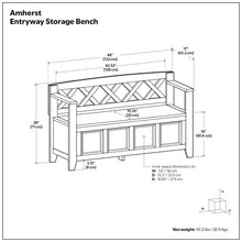 Load image into Gallery viewer, Amherst - Compact Entryway Storage Bench
