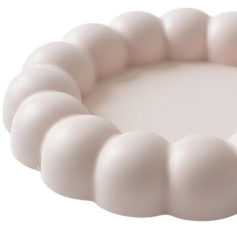 5" Resin Handmade Round Trinket Tray - Pale Pink