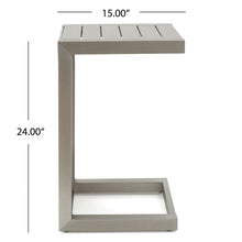 Load image into Gallery viewer, Aluminum Outdoor C - Shaped Side Table For Patio
